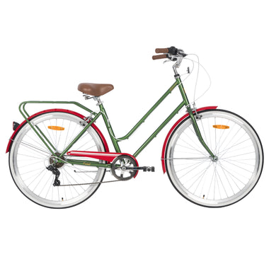Pedal Uptown Classic Vintage Cruiser Bike Red & Green
