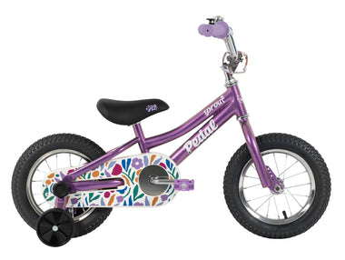 Pedal Sprout 12" Kids Bike New Purple/Flowers