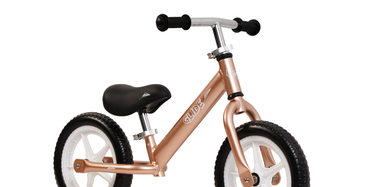 Pedal Glide Alloy 12 Kids Balance Bike Gold Pedal Pedal Bikes