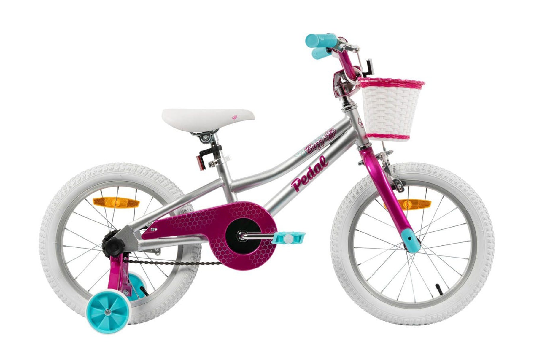 Pedal Buzz 16 Steel Kids Bike Silver Pedal Pedal Bikes