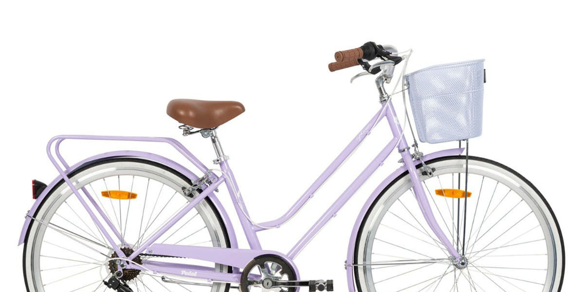 Pedal Uptown Classic Cruiser Bike Lilac Pedal Pedal Bikes