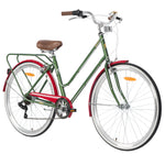Pedal Uptown Classic Vintage Cruiser Bike Red & Green
