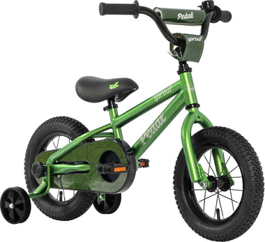 Pedal Sprout 12" Kids Bike Green/Silver