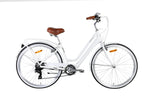 Pedal Uptown SL Electric Vintage Cruiser Bike 7-Speed Pearl White