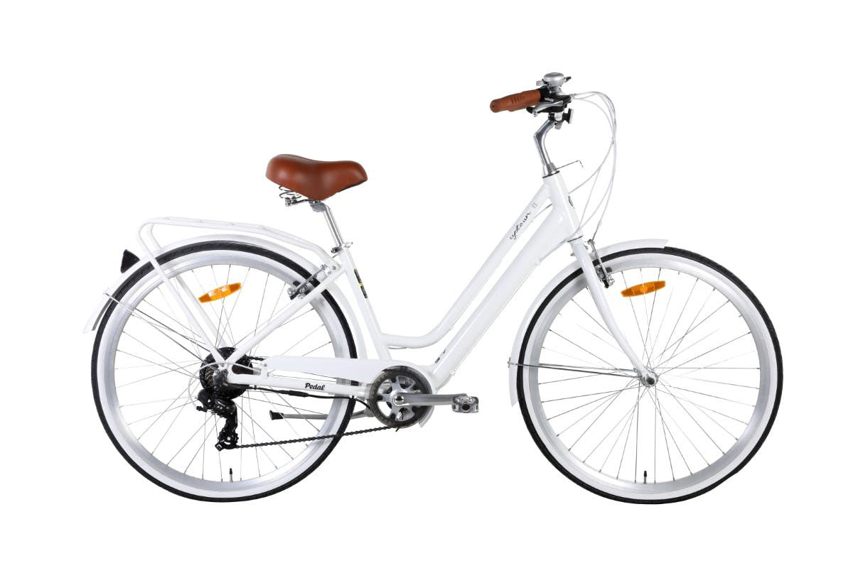 Pedal Uptown Sl Electric Cruiser Bike Pearl White Pedal Pedal Bikes