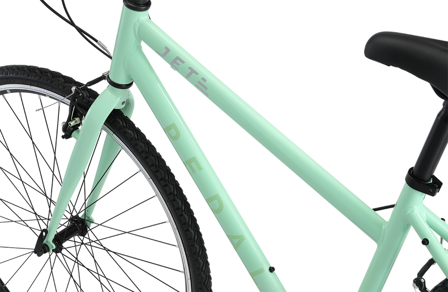 Pedal Jet 2 Trapeze Flat Bar Road Bike Mint Pedal Pedal Bikes