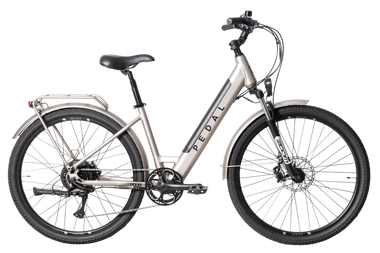 Pedal Galaxy PLUS 27.5" Step Through Electric Hybrid Bike Silver