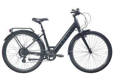Pedal Lightning PLUS 27.5" Step Through Electric Hybrid Bike Pearl Black